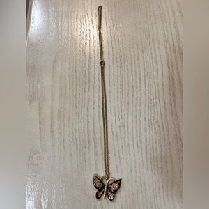 Butterfly Pendant Gold Necklace